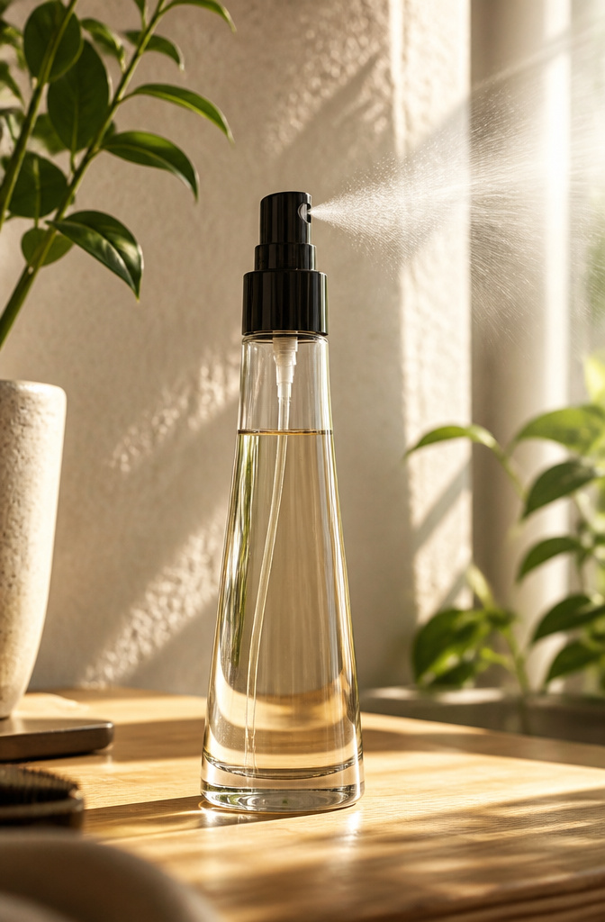 A bottle of Shu Uemura Izumi Tonic on a neutral surface.