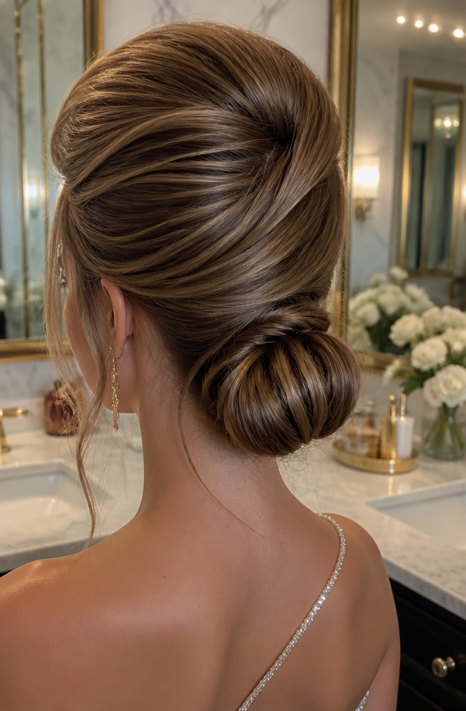 20 Prom Hairstyles for Long Hair: Ideas for 2026 1 A voluminous pompadour hairstyle with a smooth top layer.