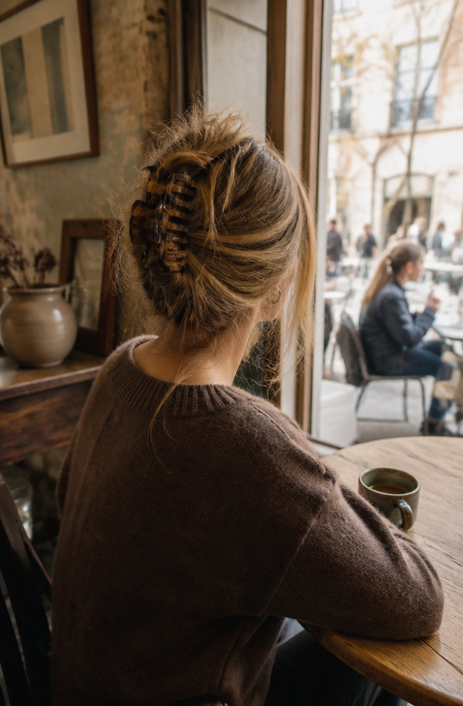 10 Hair Clips Hairstyles for 2026: French Twist, Half-Up, Bun & More 10 Messy updo hairstyle with strands framing the face.
