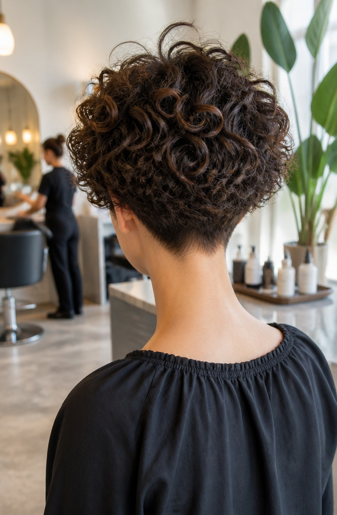 10 Cut Curly Hairstyles: Styles, Tips & What to Ask For in 2026 10 A model features a curly tapered cut with defined curls at the top.
