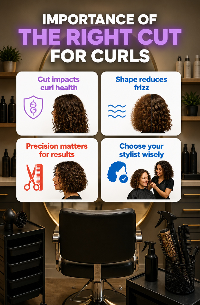 10 Cut Curly Hairstyles: Styles, Tips & What to Ask For in 2026 11 A graphic illustrating the impact of a proper haircut on curly hair.