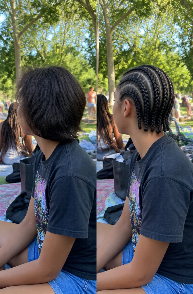 8 Simple Hairstyle Types for School: Quick Morning Styles for 2026 11 Girl with boxer braids and mini buns styled on short hair.