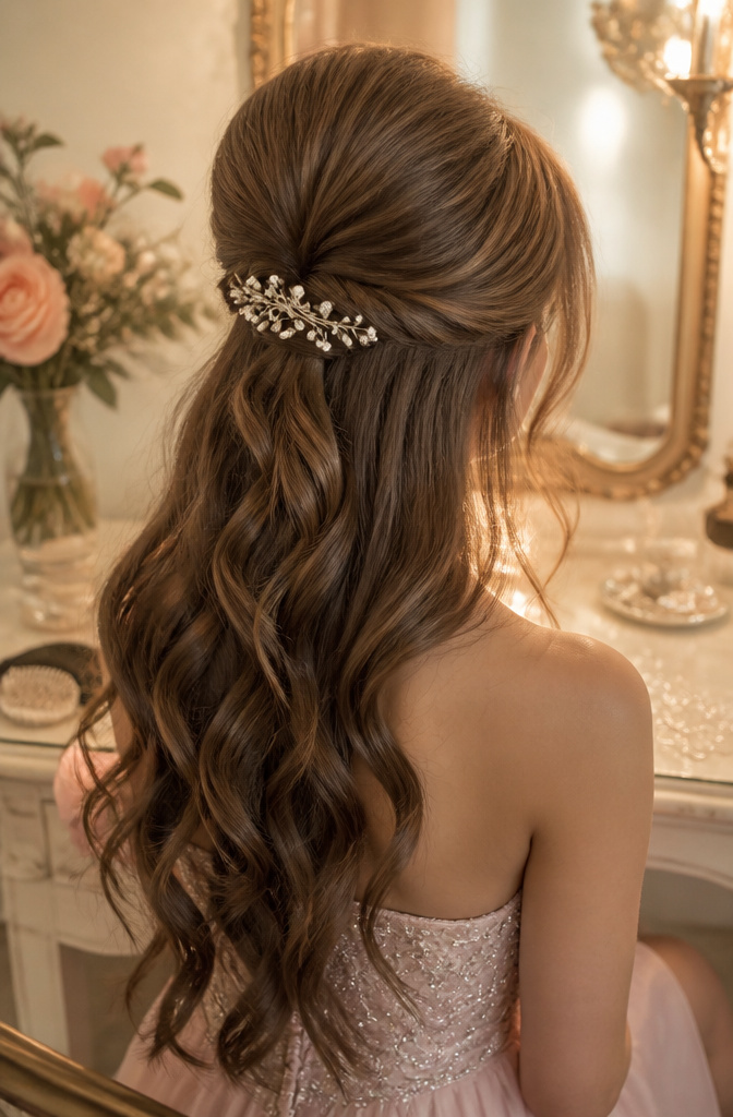 20 Prom Hairstyles for Long Hair: Ideas for 2026 12 A bouffant hairstyle with rounded volume at the crown.