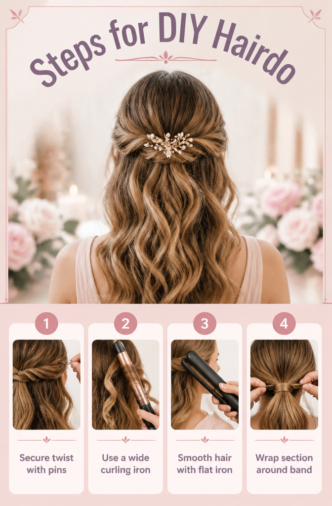 12 Bridesmaid Hairdo Ideas for 2026: Updos, Braids, Waves & More 17 Steps for creating a DIY bridesmaid hairstyle.