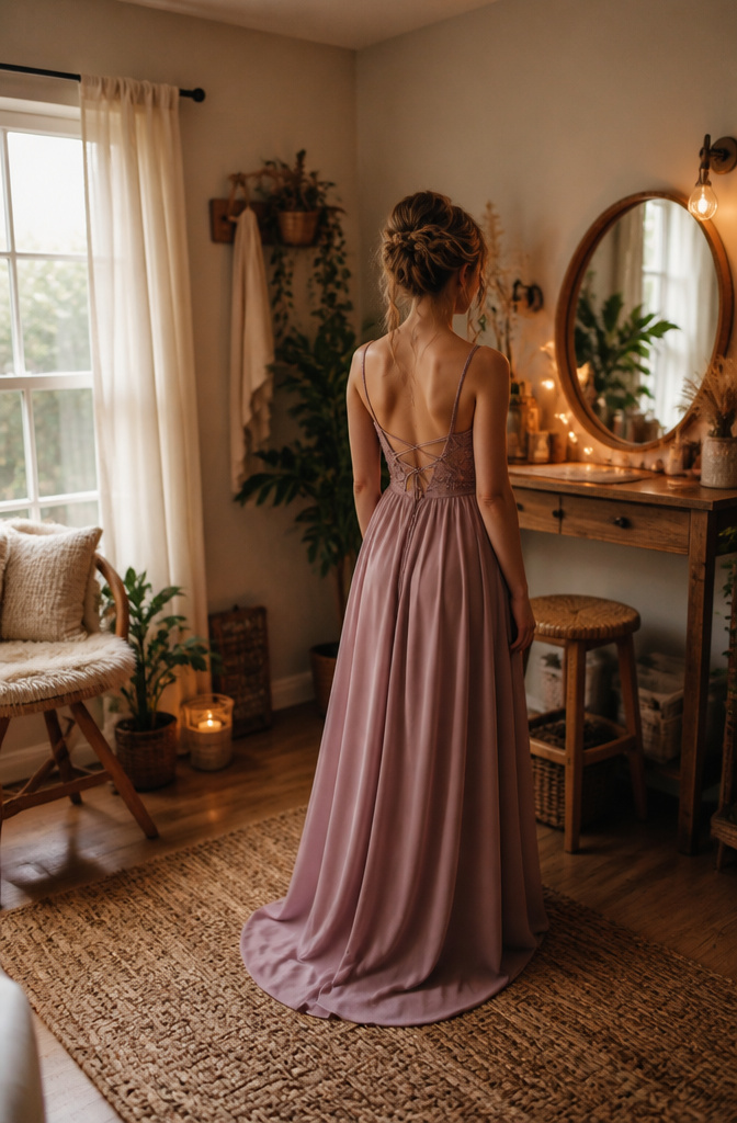 20 Prom Hairstyles for Long Hair: Ideas for 2026 17 A boho-inspired updo hairstyle with loose strands and small braids.
