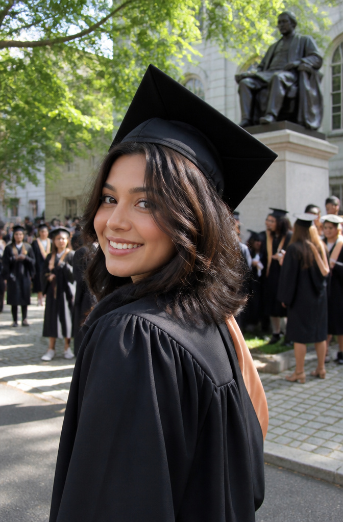 20 Down Hairstyles for Graduation That Work with a Cap 19 Graduate with a layered bob hairstyle cascading just below her cap.