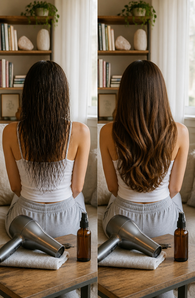 How to Grow Your Hair Faster: 7 Steps Backed by Research 4 Blow-dryer and curling iron on a bathroom counter.