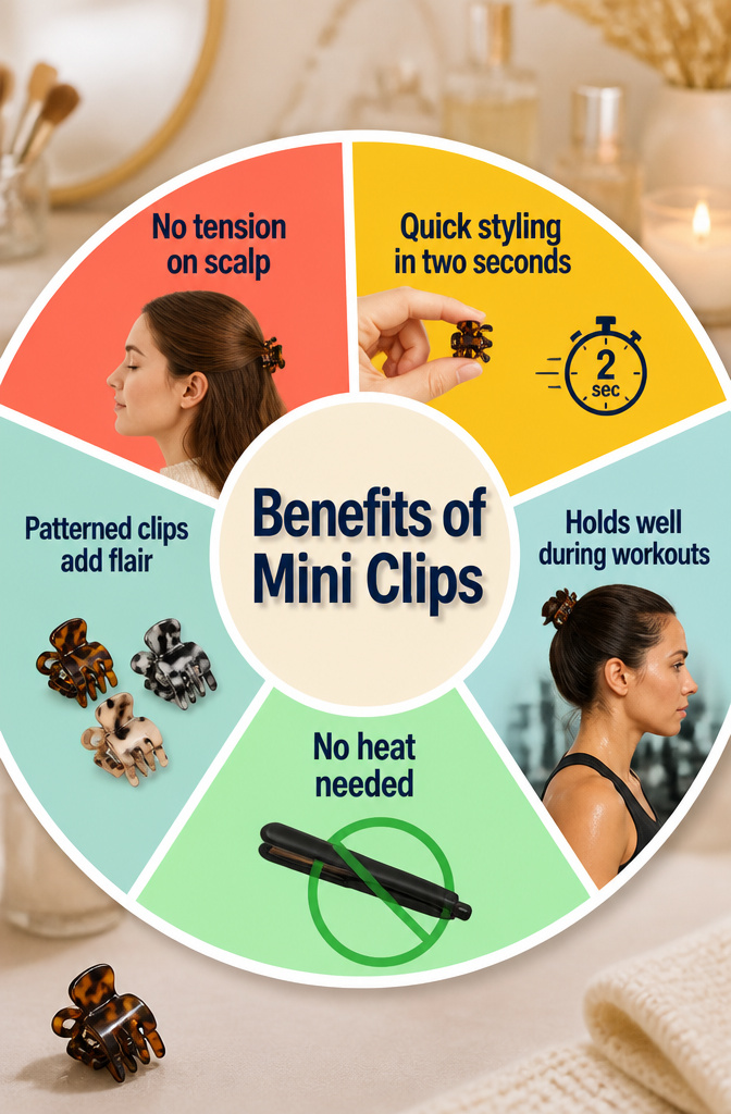 5 Mini Clip Hairstyles for Quick Styling in 2026 6 Information image illustrating the benefits of mini clips.