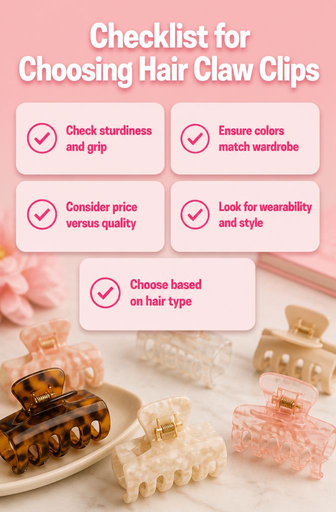 6 Cute Hair Claw Clips That Work for Every Occasion in 2026 7 Checklist for choosing hair claw clips with criteria listed.