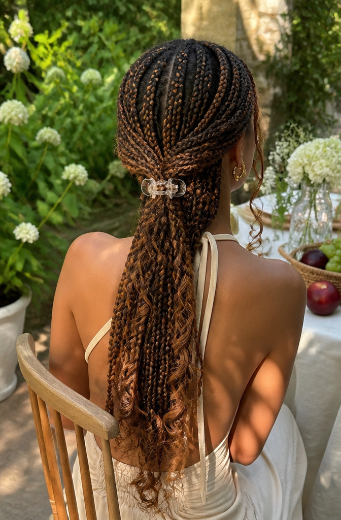 10 Hair Clips Hairstyles for 2026: French Twist, Half-Up, Bun & More 7 Braided hairstyle with a small claw clip at the nape.