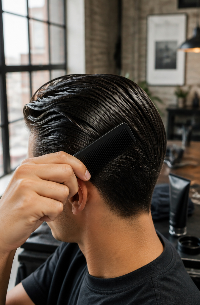 How to Comb Hair: 6 Ways to Style, Detangle, and Protect 8 Comb smoothing hair back for a slicked-back look.